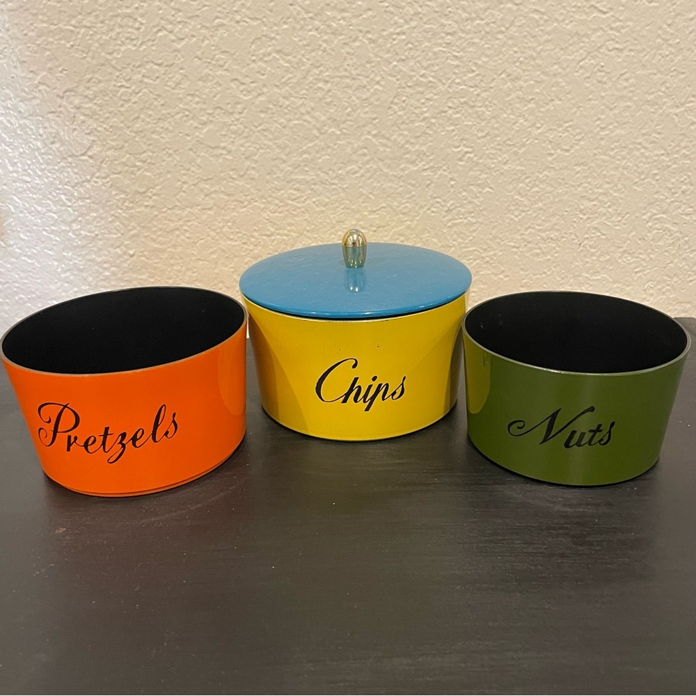 Vintage, Colorful Nesting Snack Canister Set